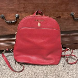 Vintage Michael Kors backpack purse! Red leather with gold detail. Never used!